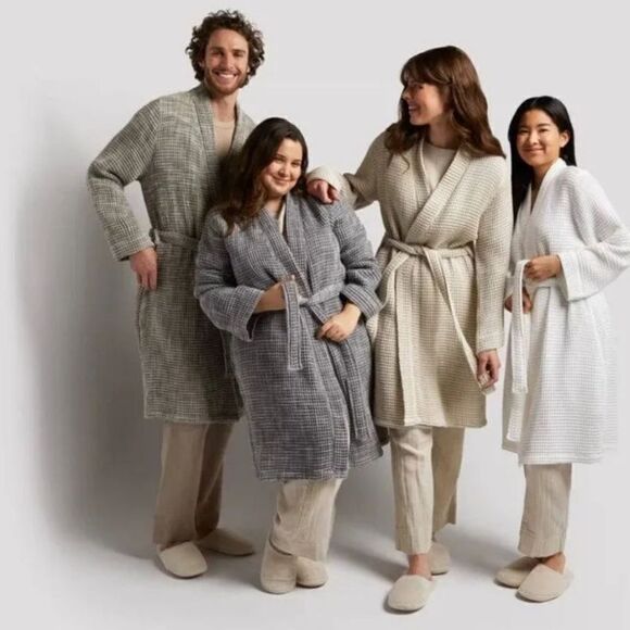 Parachute waffle unisex Robe lagenlook loungewear coastal - Picture 1 of 15